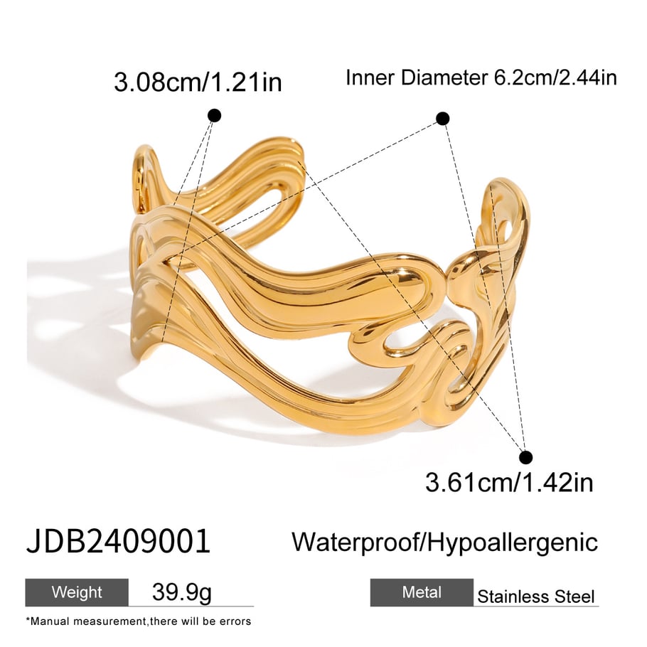 1 Piece Simple Series Classic Solid Color Stainless Steel 18K Gold Plated Women Bangles Picture2