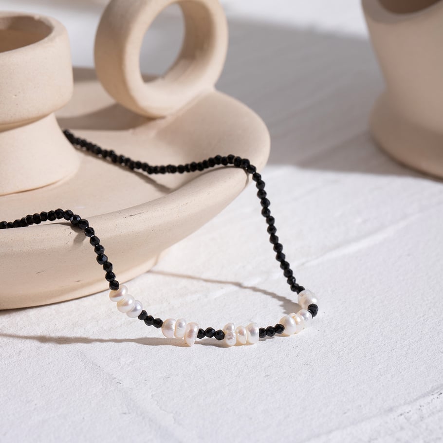 1 Stück Simple Series Daily Beads Edelstahl 18 Karat vergoldet Kristall Damen Perlenketten 