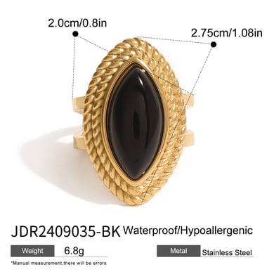 1 Paar Simple Series Retro Eye Edelstahl 18 Karat vergoldet Damen verstellbare Ringe h5 Bild2