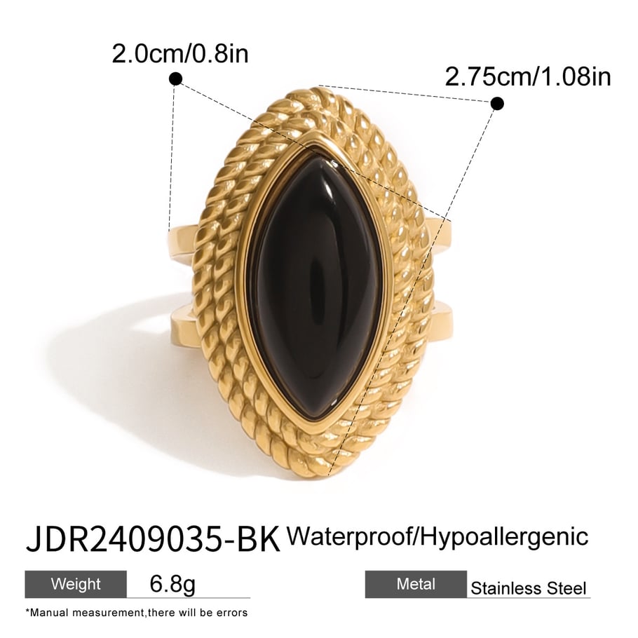 1 Paar Simple Series Retro Eye Edelstahl 18 Karat vergoldet Damen verstellbare Ringe Bild2