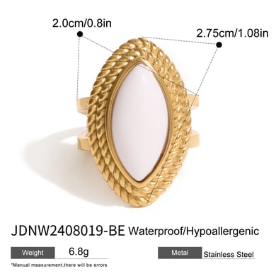 1 Paar Simple Series Retro Eye Edelstahl 18 Karat vergoldet Damen verstellbare Ringe h5 Bild2