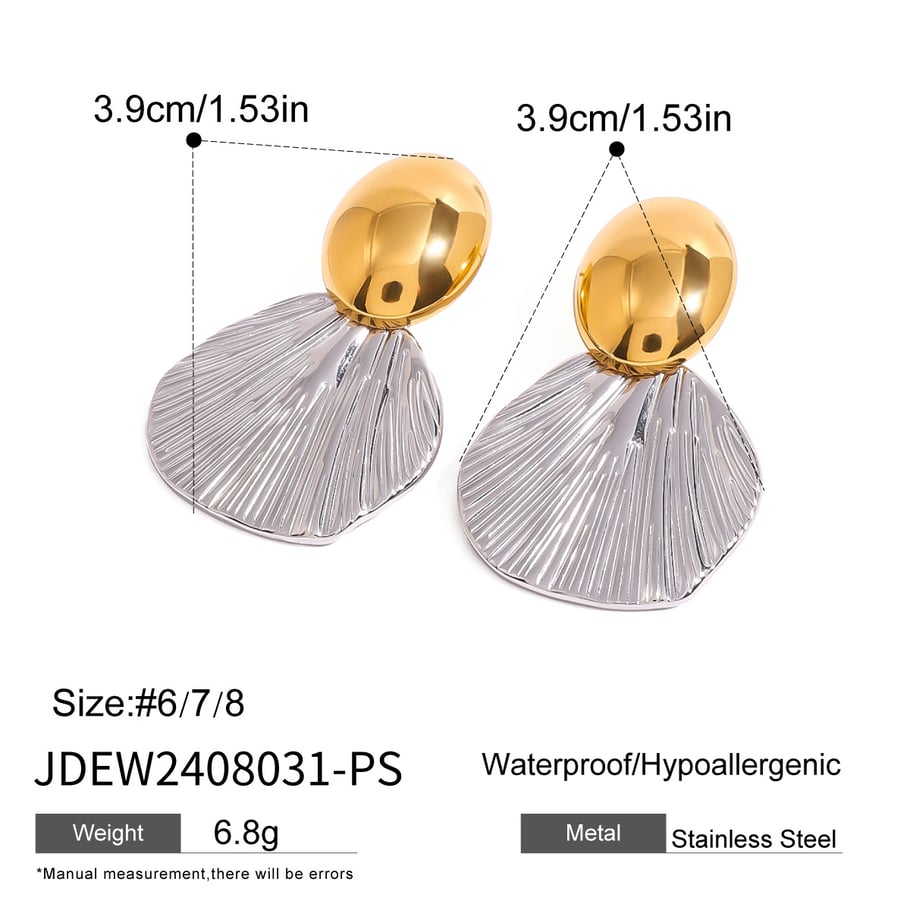 1 Paar einfache Serie Retro geometrische Edelstahl 18 Karat vergoldet Frauen Tropfen Ohrringe Bild2
