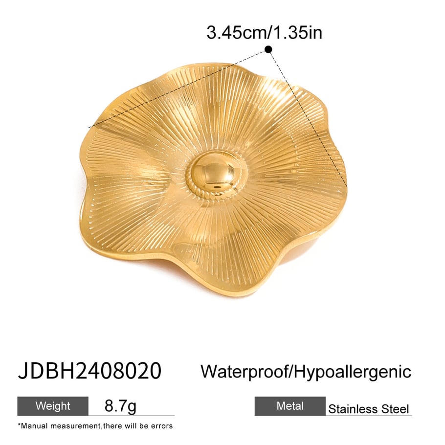1 Paar Simple Series Sweet Flower Edelstahl 18 Karat vergoldete Damenbroschen Bild2