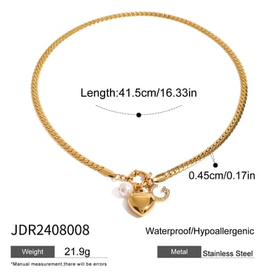 1 Piece Simple Series Daily Heart Stainless Steel 18K Gold Plated Women Charm Bracelets h5 Picture2
