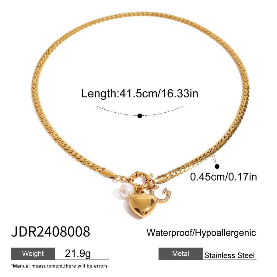 1 Piece Simple Series Daily Heart Stainless Steel 18K Gold Plated Women Charm Bracelets Picture2