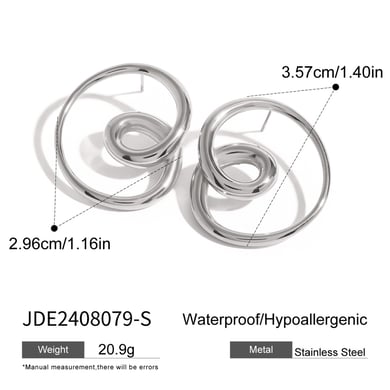 1 pair simple series casual heart stainless steel  gold plated women stud earrings h5 Picture2