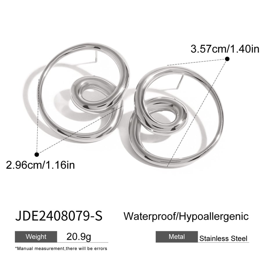 1 pair simple series casual heart stainless steel  gold plated women stud earrings Picture2