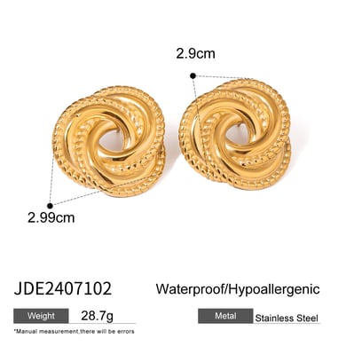 1 Paar Klassische Serie Klassische Geometrische Edelstahl 18K Vergoldete Damen Ohrstecker h5 Bild2