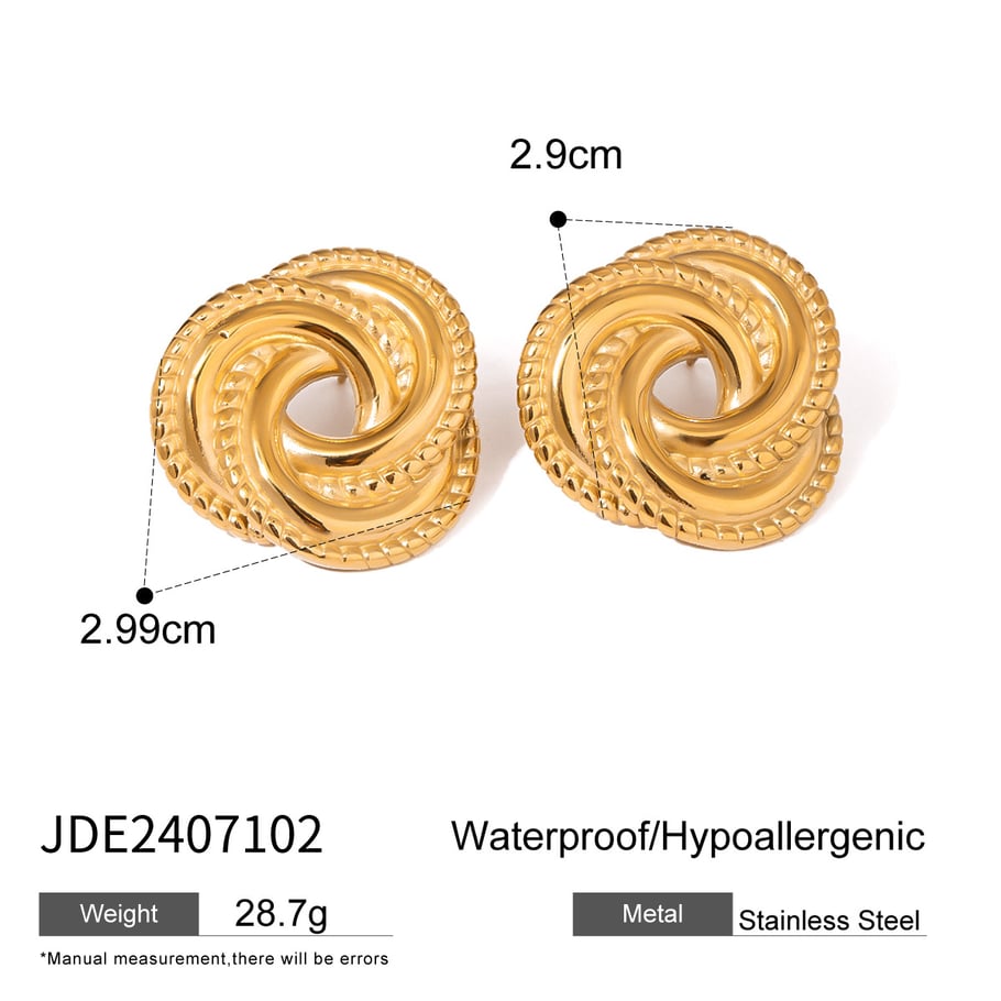 1 Paar Klassische Serie Klassische Geometrische Edelstahl 18K Vergoldete Damen Ohrstecker Bild2