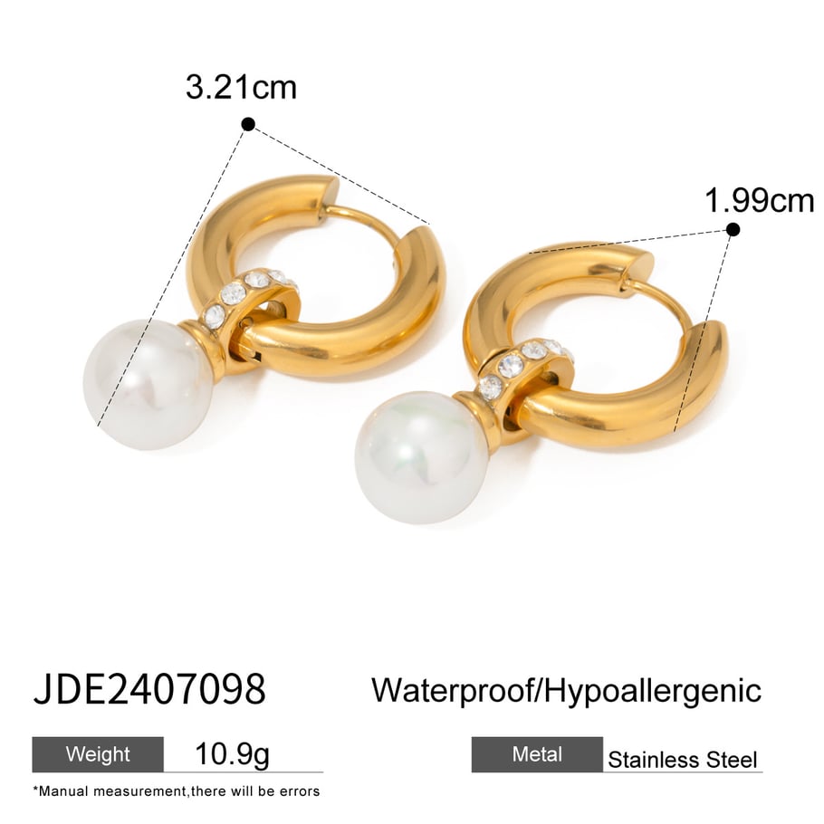 1 Pair Classic Series Retro Geometric Stainless Steel 18K Gold Plated Rhinestone Women Drop Earrings Picture2