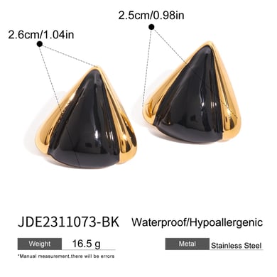 1 Paar Simple Series Tägliche geometrische Ohrstecker aus Edelstahl mit 18 Karat Vergoldung für Damen h5 Bild2