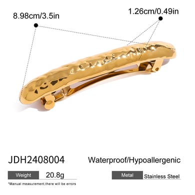 1 Pair Simple Series Daily Geometric Stainless Steel 18K Gold Plated Women Hair Clips h5 Picture2