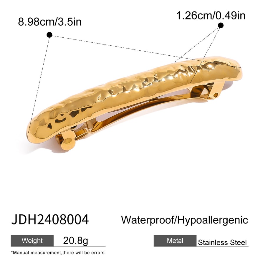 1 Pair Simple Series Daily Geometric Stainless Steel 18K Gold Plated Women Hair Clips Picture2
