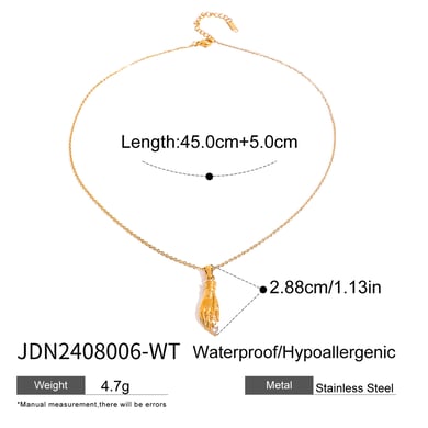 1 Piece Simple Series Punk Geometric Stainless Steel 18K Gold Plated Zircon Women Pendant necklaces h5 Picture2