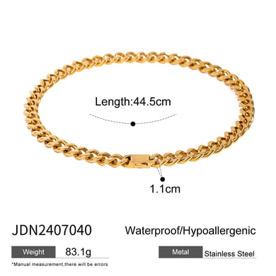1 Stück Simple Series Hip-Pop/Rock Geometrisch Edelstahl 18K vergoldet Damen Kettenhalsketten h5 Bild2