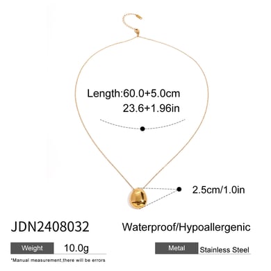 1 Piece Simple Series Simple Solid Color Stainless Steel 18K Gold Plated Women Pendant necklaces h5 Picture2