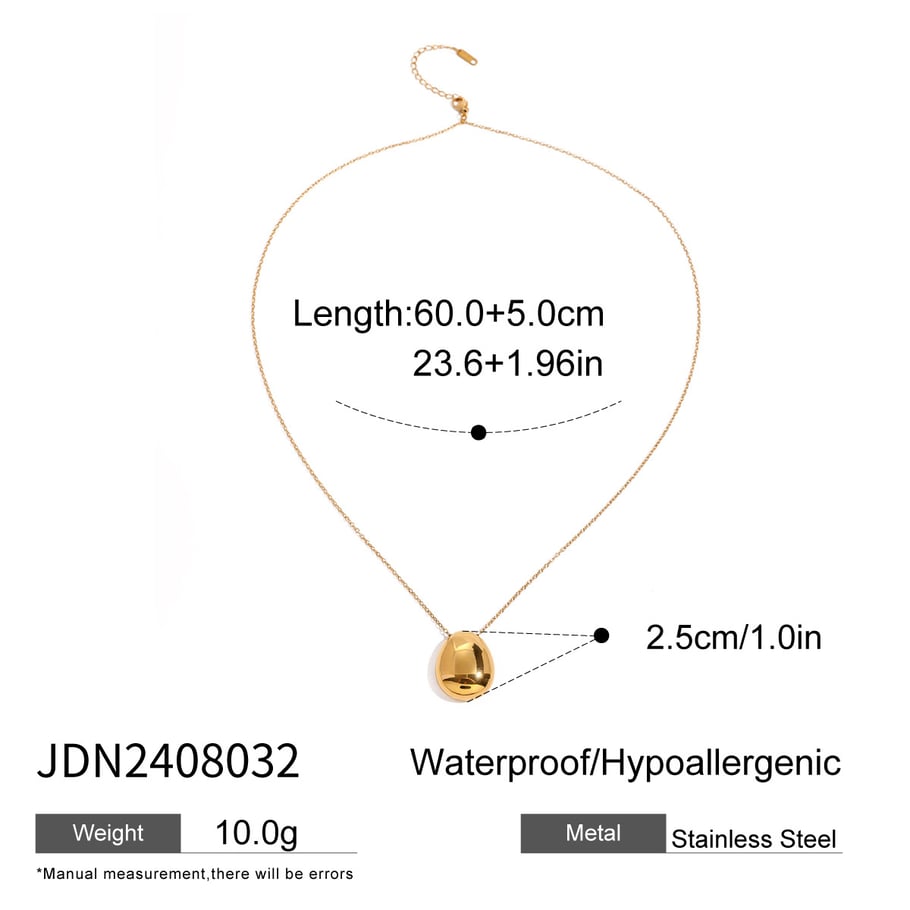 1 Piece Simple Series Simple Solid Color Stainless Steel 18K Gold Plated Women Pendant necklaces Picture2
