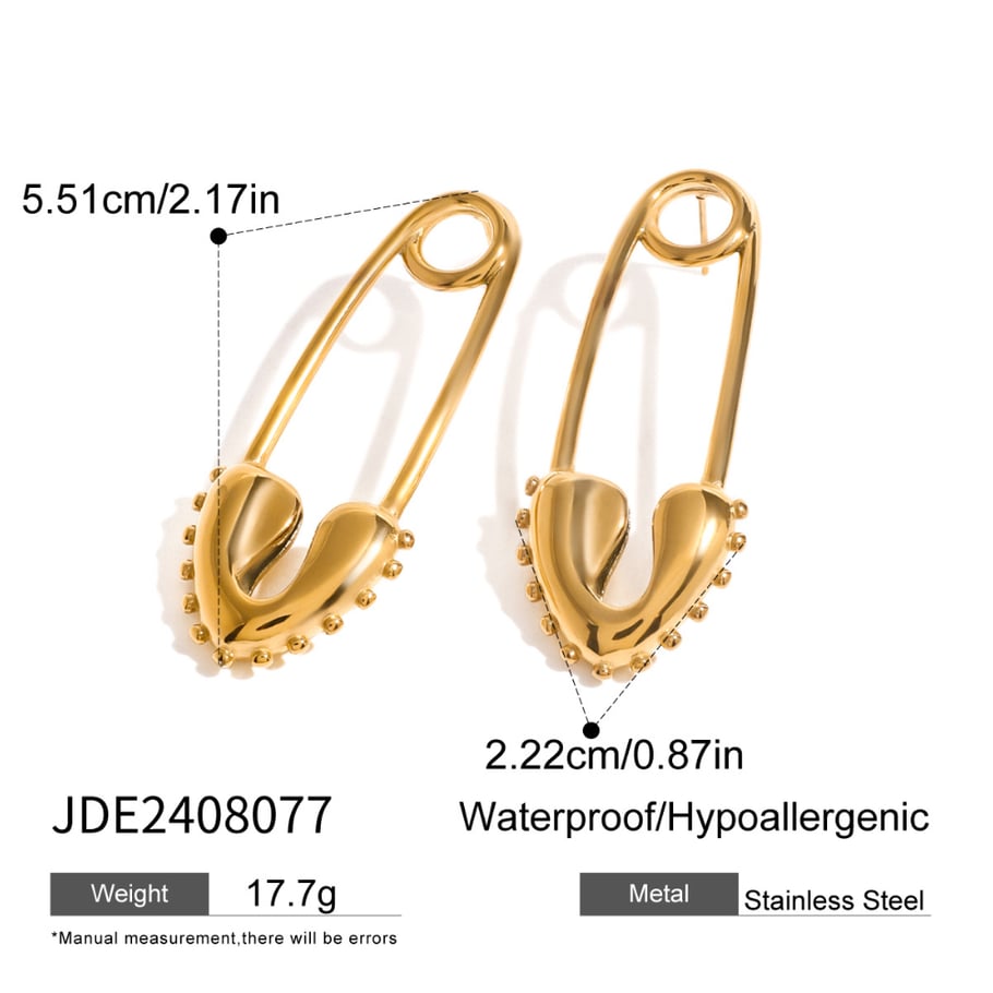 1 Pair Simple Series Casual Geometric Stainless Steel 18K Gold Plated Women Stud Earrings Picture2