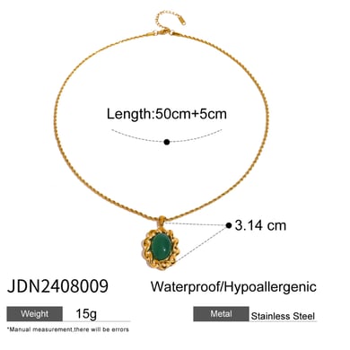 Retro Stainless Steel Gold Color Necklace Set h5 Picture2