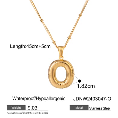1 pieza de collar colgante de acero inoxidable chapado en oro de 18 quilates con letras informales de serie simple para mujer h5 Imagen2