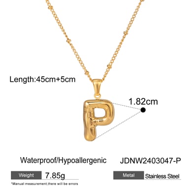 1 Piece Casual Letter Stainless Steel Gold Color Pendant Necklace h5 Picture2