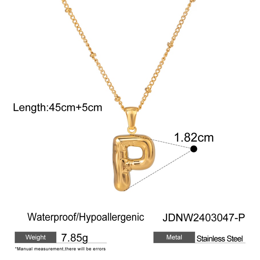 1 Piece Casual Letter Stainless Steel Gold Color Pendant Necklace Picture2
