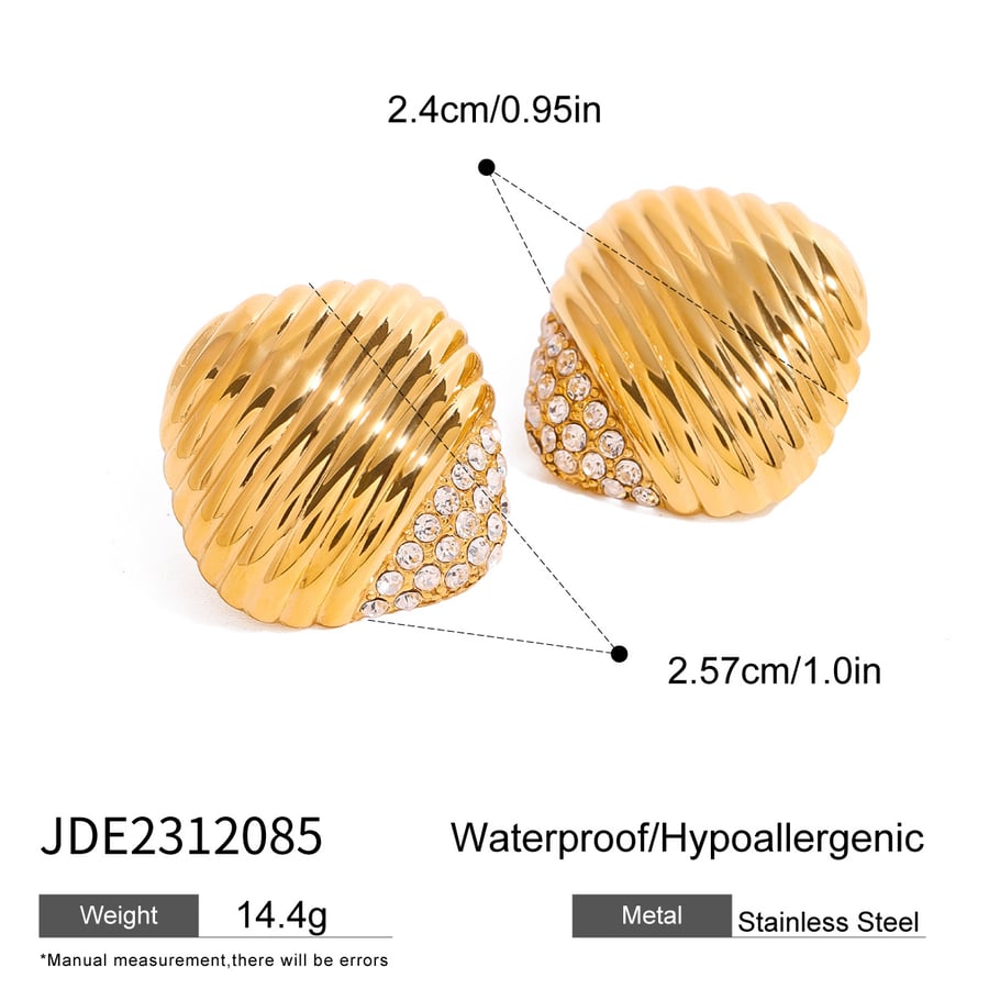 1 Pair Simple Series Retro Geometric Stainless Steel 18K Gold Plated Women Stud Earrings Picture2