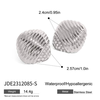 1 pair simple series retro geometric stainless steel  gold plated women stud earrings h5 Picture2