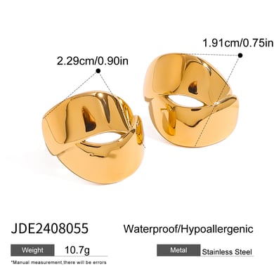 1 Pair Simple Series Daily Geometric Stainless Steel 18K Gold Plated Women Stud Earrings h5 Picture2