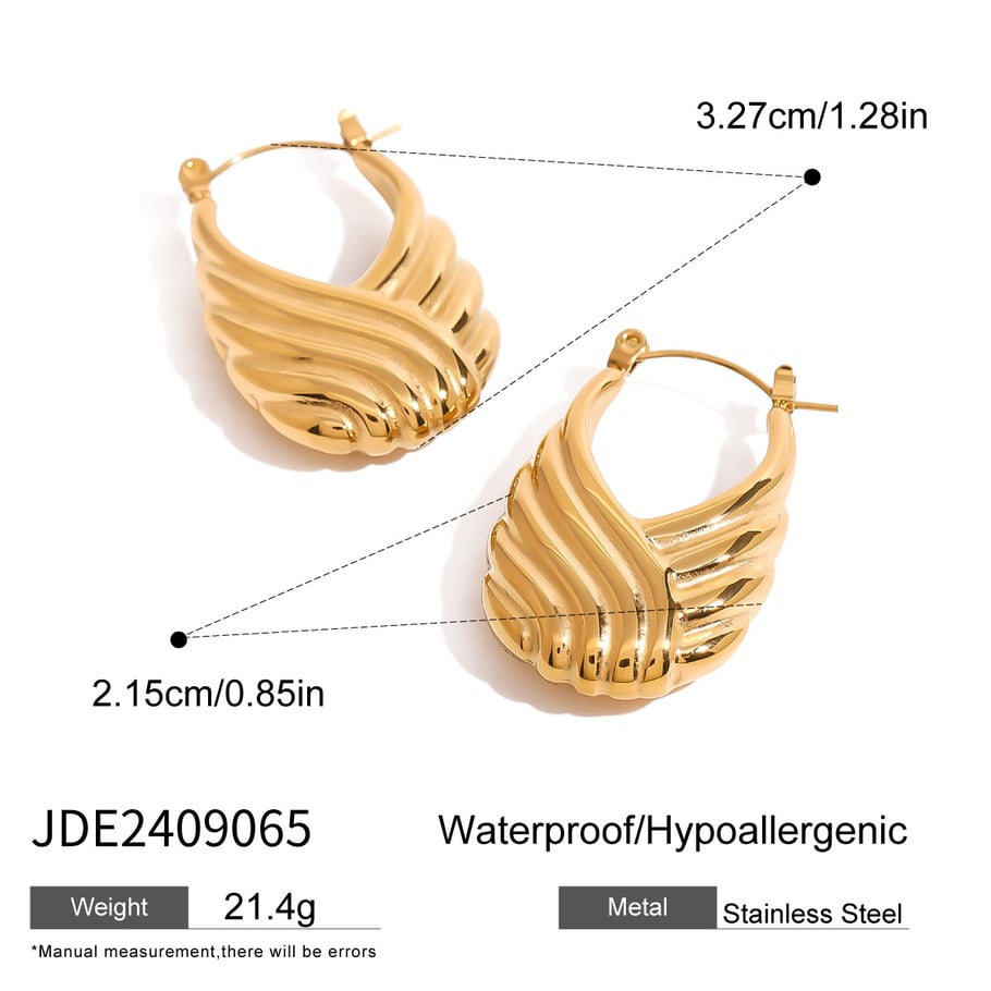 1 Pair Simple Series Classic Geometric Stainless Steel 18K Gold Plated Women Hoop Earrings Picture2