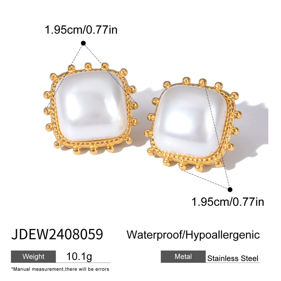 1 Pair Simple Series Retro Geometric Stainless Steel 18K Gold Plated Women Stud Earrings Picture2