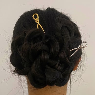 1 Paar Simple Series Daily Twist Edelstahl 18 Karat vergoldete Haarspangen für Damen h5 