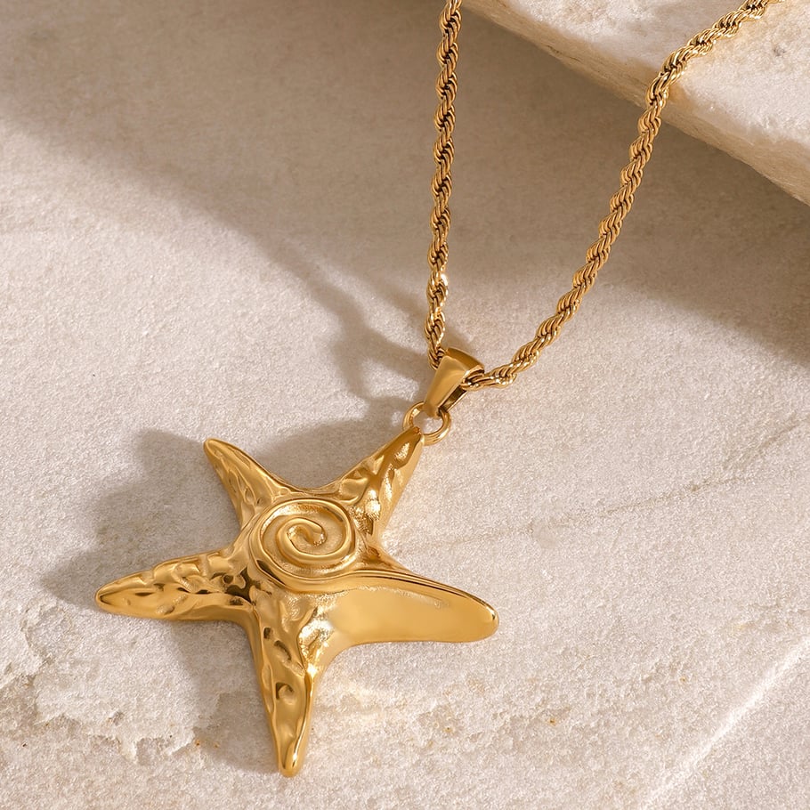 1 Piece Simple Series Vacation Turtle Stainless Steel 18K Gold Plated Women Pendant necklaces 