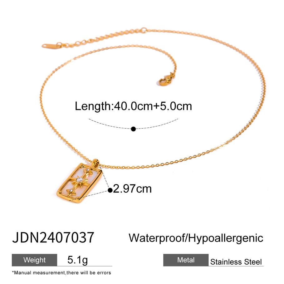 1 Piece Simple Series Retro Engraved Stainless Steel 18K Gold Plated Shell Women Pendant necklaces Picture2