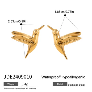 1 Pair Ethnic Series Retro Animal Stainless Steel 18K Gold Plated Women Clip-on earrings h5 Picture2
