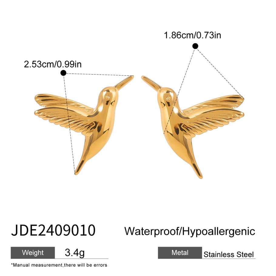 1 Pair Ethnic Series Retro Animal Stainless Steel 18K Gold Plated Women Clip-on earrings Picture2