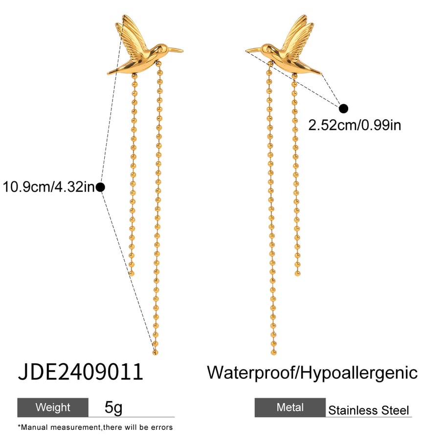 1 pair ethnic series retro animal stainless steel  gold plated women clip-on earrings Picture2