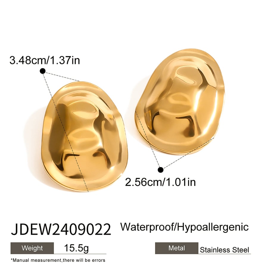 1 Pair Simple Series Daily Geometric Stainless Steel 18K Gold Plated Women Stud Earrings Picture2