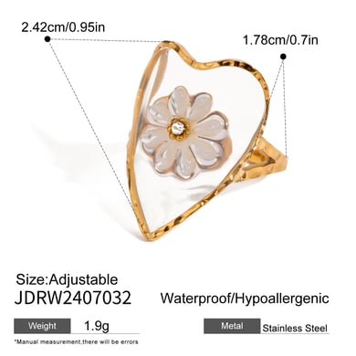 1 Paar Klassische Serie Elegante Blume Edelstahl 18 Karat vergoldet Strass Damen verstellbare Ringe h5 Bild2