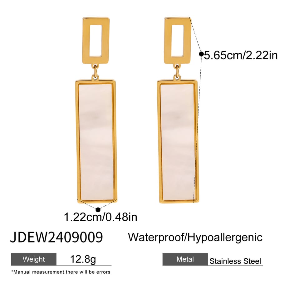 1 Pair Simple Series Classic Geometric Artificial Pearl 18K Gold Plated Shell Women Drop Earrings Picture2