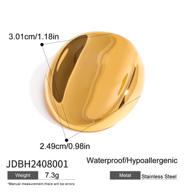 1 Paar Simple Series Klassische geometrische Edelstahl 18 Karat vergoldete Damenbroschen h5 Bild2