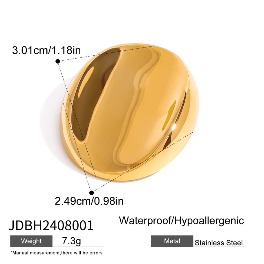 1 Paar Simple Series Klassische geometrische Edelstahl 18 Karat vergoldete Damenbroschen Bild2