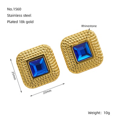 1 pair simple series simple geometric stainless steel  gold plated acrylic women stud earrings h5 Picture2