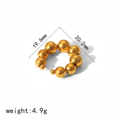 1 Paar Simple Series Ins Style Perlen Edelstahl 18 Karat vergoldet Damen Clip-on Ohrringe h5 Bild2