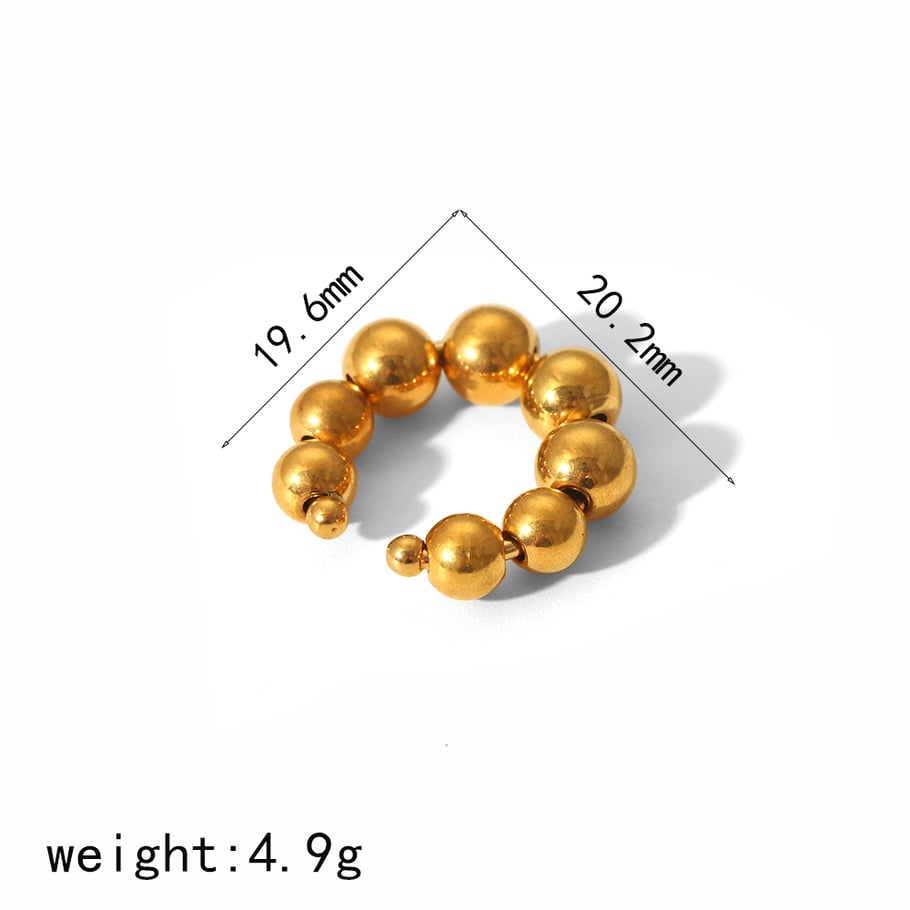 1 Paar Simple Series Ins Style Perlen Edelstahl 18 Karat vergoldet Damen Clip-on Ohrringe Bild2