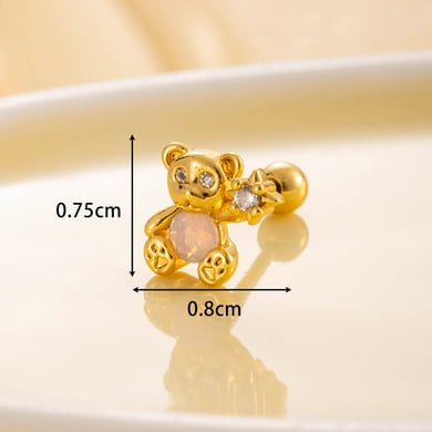 1 Pair Simple Series Simple Animal Titanium Steel No Plating Material Zircon Women Stud Earrings h5 Picture2