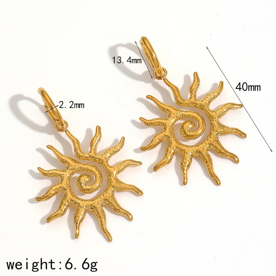1 Paar Ohrstecker im Sonne/Mond-Stil, 18 Karat vergoldet Bild2