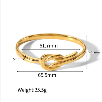 1 Piece ins style Round 18K Gold Plated Bangles h5 Picture2