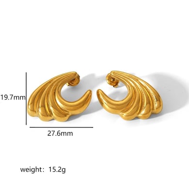 1 pair simple series daily geometric  gold plated stud earrings h5 Picture2