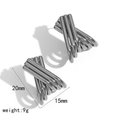 1 pair  style patchwork  gold plated stud earrings h5 Picture2